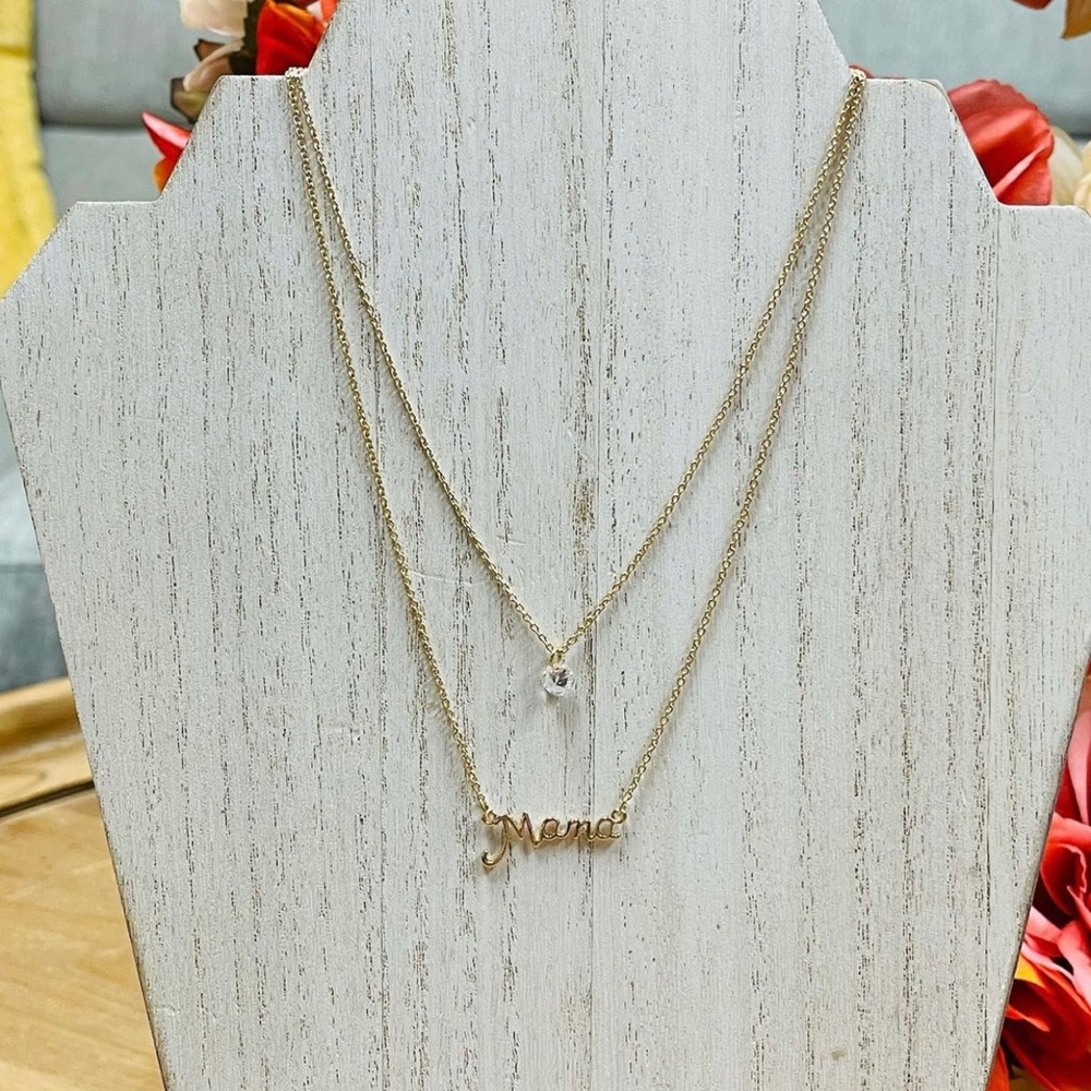 Gold 2 set MAMA necklace